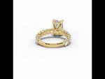 Emerald Cut Aurielle Crown Engagement Ring Yellow Gold