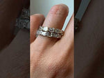 14K Gold Emerald Cut Three Quarter Way East West Eternity Modern Prong Set Lab Grown Diamond Wedding Band Ring