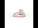 Round Coronet Diamond Crown Engagement Ring Rose Gold
