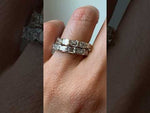 14K Gold Emerald Cut Halfway East West Eternity Modern Prong Set Lab Grown Diamond Wedding Band Ring