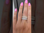 14K Gold Pear Cut & Round Halfway Eternity Prong Set Lab Grown Diamond Wedding Band Ring