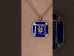 14K Gold Onyx & Diamond Capricorn Horoscope Square Pendant Necklace