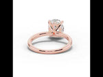 Oval Lustre Hidden Halo Solitaire Rose Gold