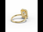 Emerald Cut Nova Halo Engagement Ring Yellow Gold