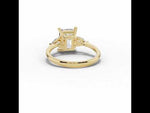 Vionne Radiant Three-Stone Engagement Ring Yellow Gold
