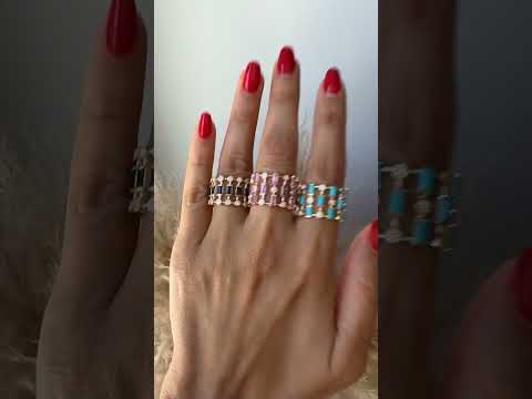 14K Yellow Gold Diamond & Blue Sapphire Lace Cigar Ring