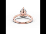 Pear Lustre Hidden Halo Solitaire Rose Gold