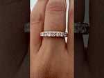 14K Gold Ascher Cut Three Quarter Way Eternity Half Bezel Set Lab Grown Diamond Wedding Band Ring