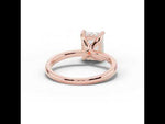 Emerald Cut Lustre Hidden Halo Solitaire Rose Gold