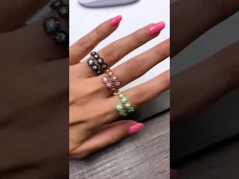 14K Open Bypass Diamond & Turquoise Ring