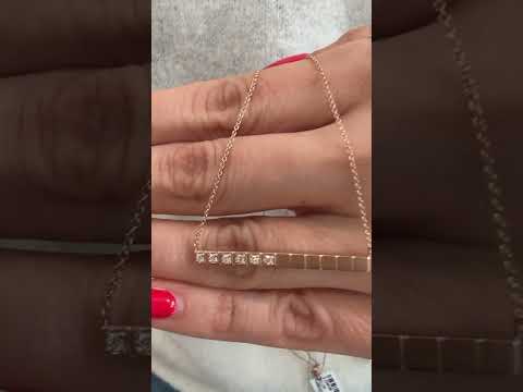 14K Gold Diamond Bar Pendant