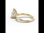Pear Lustre Hidden Halo Solitaire Yellow Gold