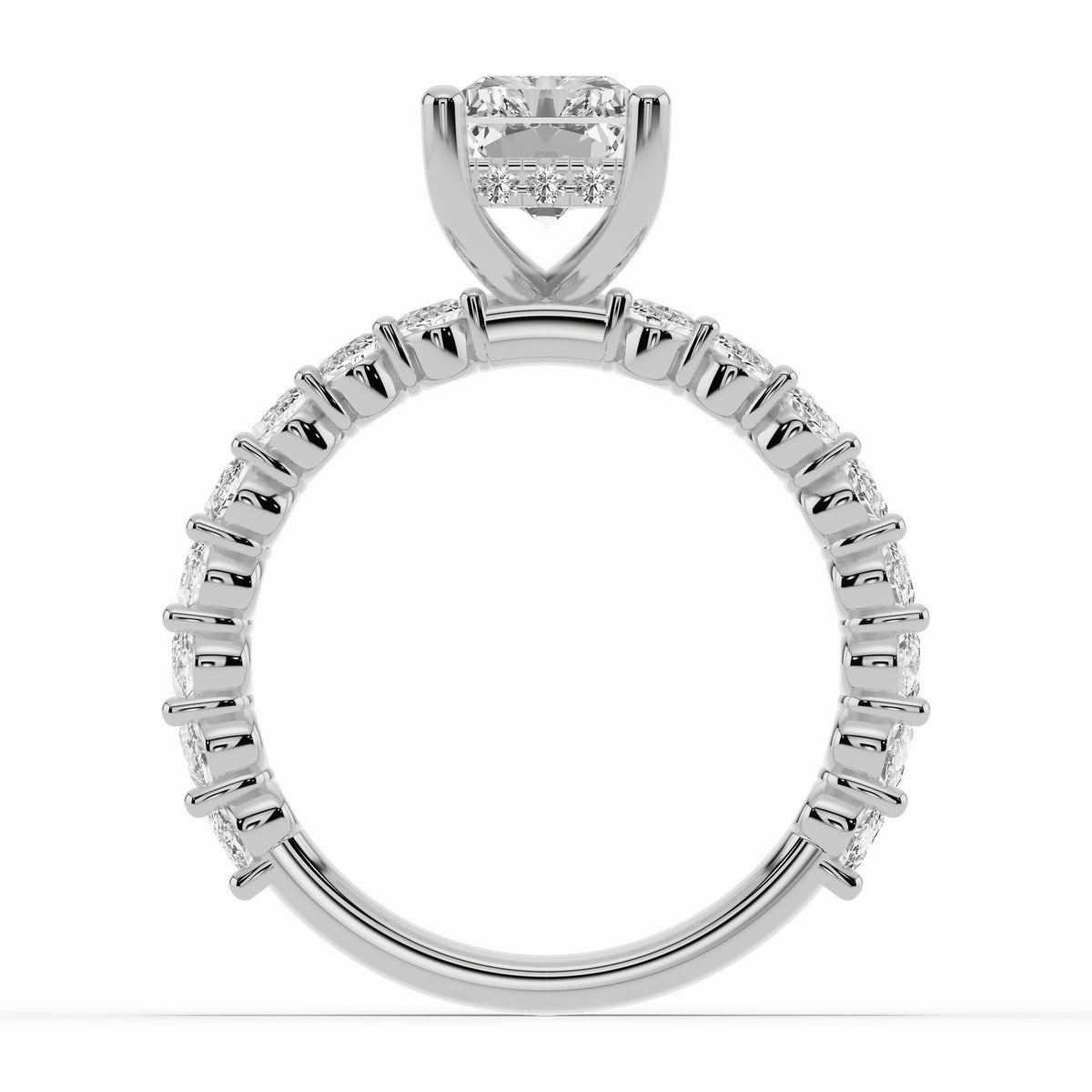 Radiant Aurielle Crown Engagement Ring Ring ABER-106-RA-LGD-6  - Abtin & Co.