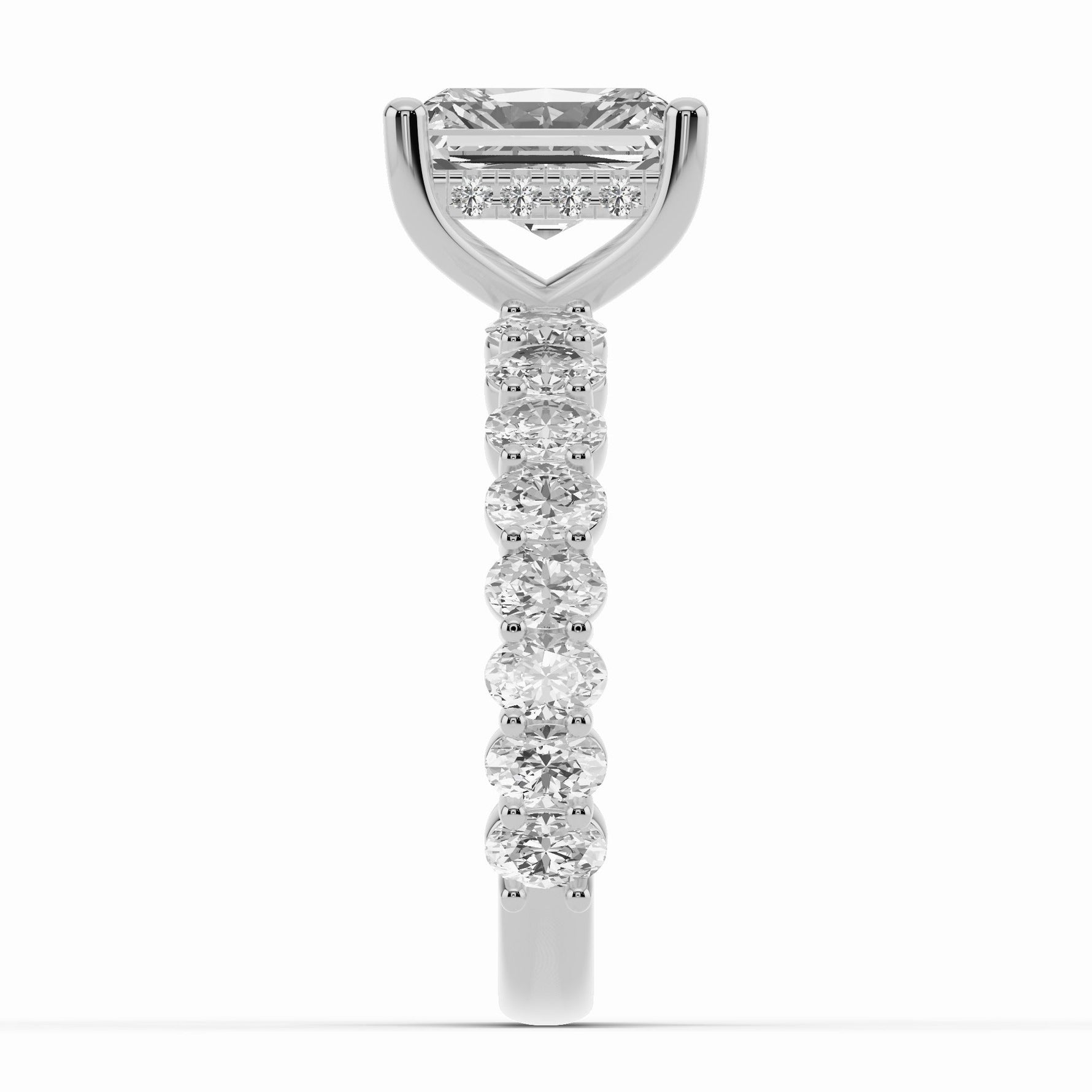Radiant Aurielle Crown Engagement Ring Ring ABER-106-RA-LGD-6  - Abtin & Co.