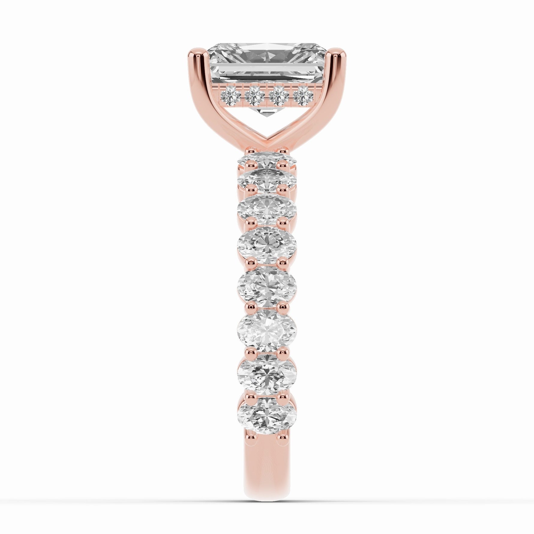 Radiant Aurielle Crown Engagement Ring Ring ABER-106-RA-LGD-11  - Abtin & Co.