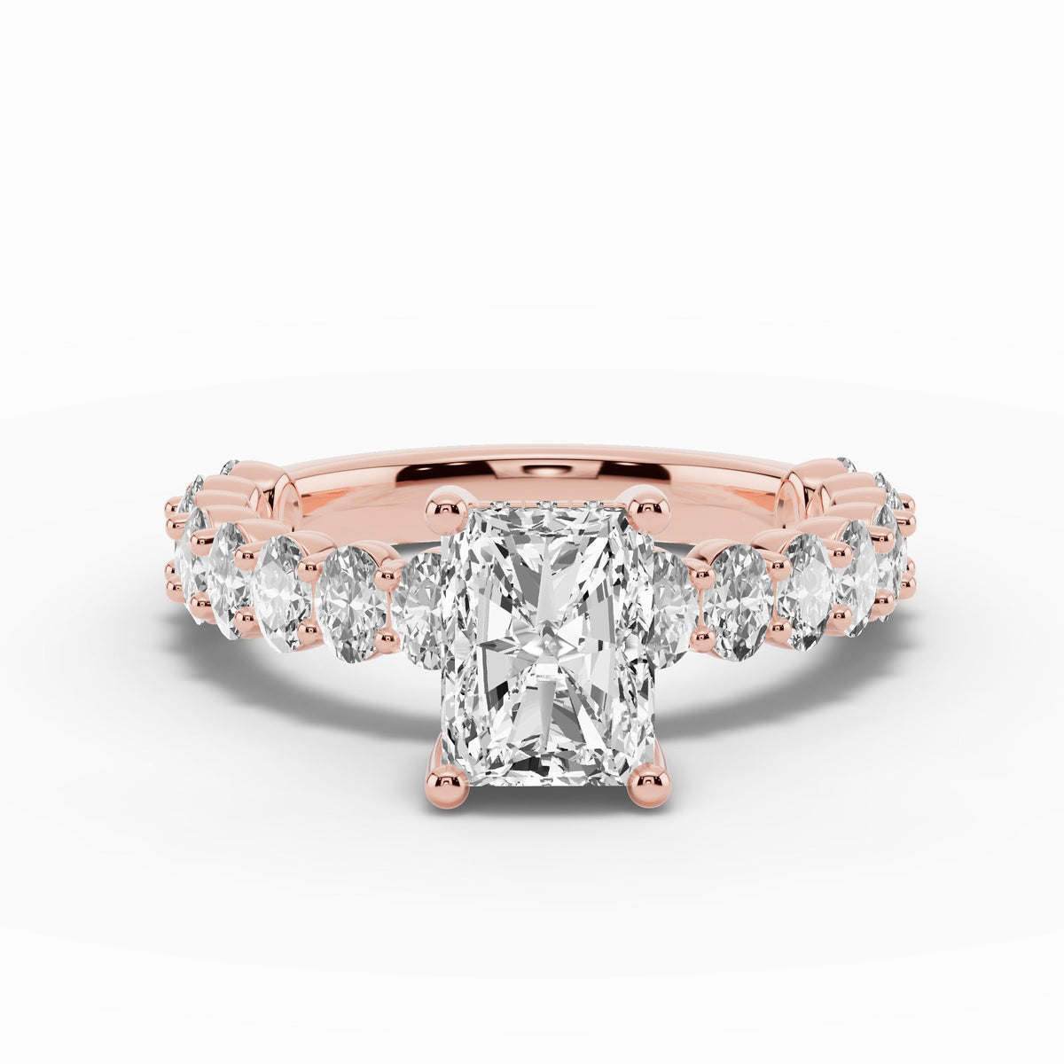 Radiant Aurielle Crown Engagement Ring Ring ABER-106-RA-LGD-11  - Abtin & Co.