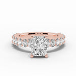 Radiant Aurielle Crown Engagement Ring Ring ABER-106-RA-LGD-11  - Abtin & Co.