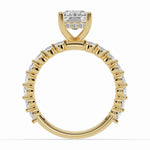 Radiant Aurielle Crown Engagement Ring Ring ABER-106-RA-LGD-1  - Abtin & Co.