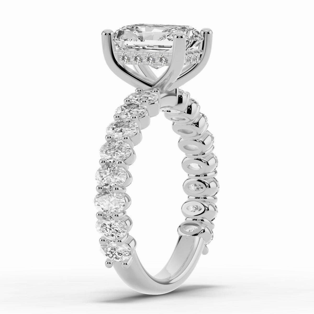 Radiant Aurielle Crown Engagement Ring Ring ABER-106-RA-LGD-6  - Abtin & Co.