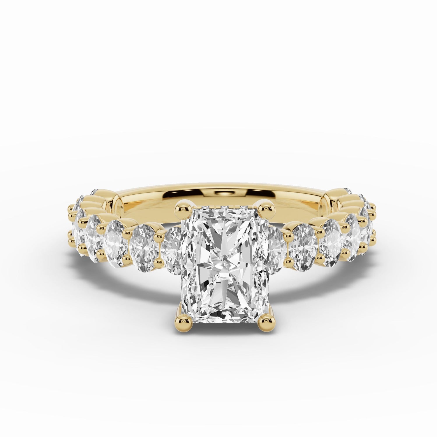 Radiant Aurielle Crown Engagement Ring Ring ABER-106-RA-LGD-1  - Abtin & Co.
