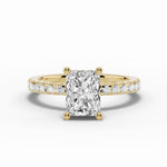 Radiant Coronet Diamond Crown Engagement Ring Ring ABER-105-RA-LGD-1  - Abtin & Co.