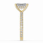 Radiant Coronet Diamond Crown Engagement Ring Ring ABER-105-RA-LGD-1  - Abtin & Co.