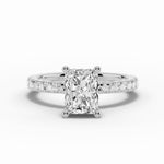Radiant Coronet Diamond Crown Engagement Ring Ring ABER-105-RA-LGD-6  - Abtin & Co.