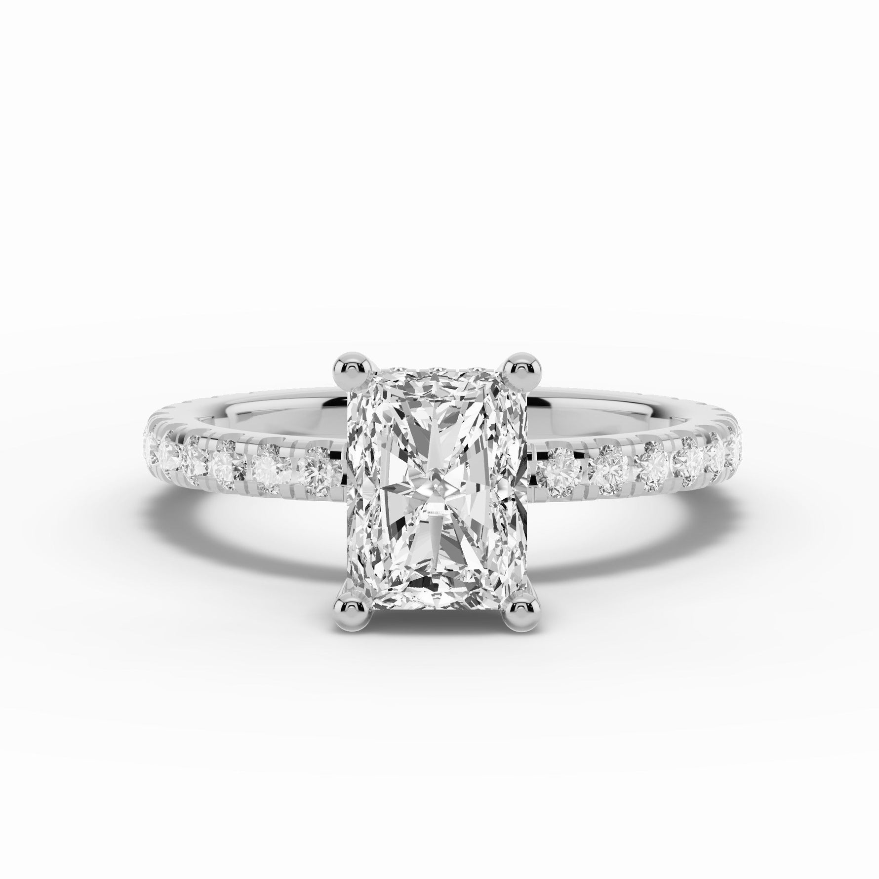 Radiant Coronet Diamond Crown Engagement Ring Ring ABER-105-RA-LGD-6  - Abtin & Co.