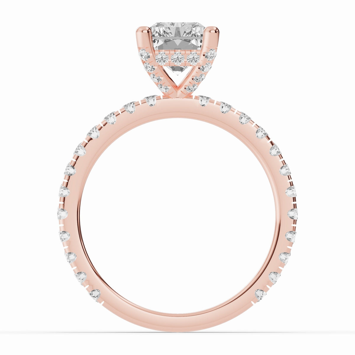 Radiant Coronet Diamond Crown Engagement Ring Ring ABER-105-RA-LGD-11  - Abtin & Co.