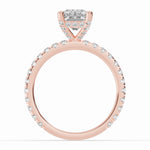Radiant Coronet Diamond Crown Engagement Ring Ring ABER-105-RA-LGD-11  - Abtin & Co.