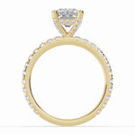 Radiant Coronet Diamond Crown Engagement Ring Ring ABER-105-RA-LGD-1  - Abtin & Co.