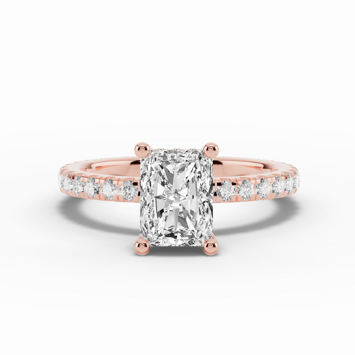 Radiant Coronet Diamond Crown Engagement Ring Ring ABER-105-RA-LGD-11  - Abtin & Co.
