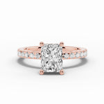 Radiant Coronet Diamond Crown Engagement Ring Ring ABER-105-RA-LGD-11  - Abtin & Co.
