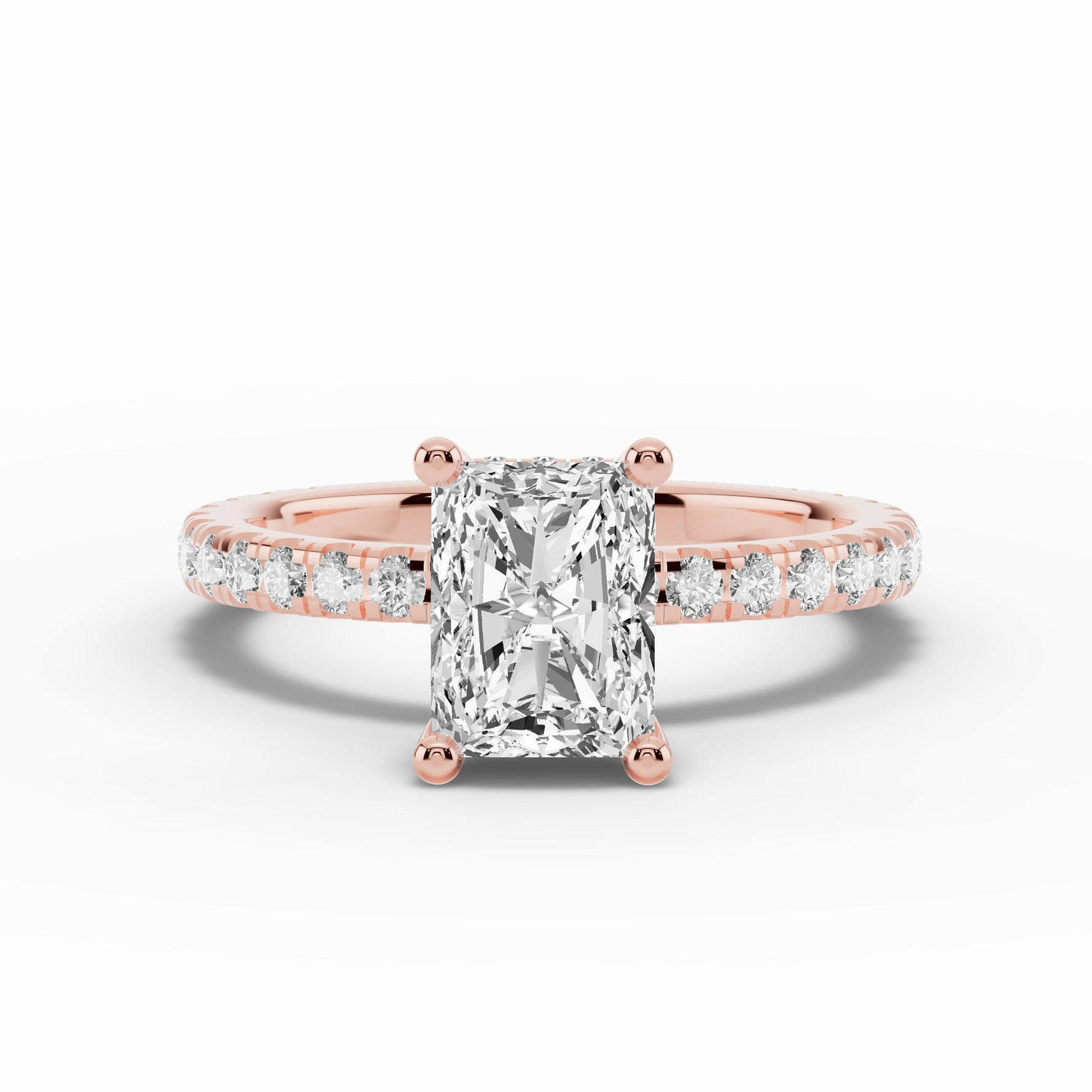 Radiant Coronet Diamond Crown Engagement Ring Ring ABER-105-RA-LGD-11  - Abtin & Co.