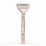 Radiant Coronet Diamond Crown Engagement Ring Ring ABER-105-RA-LGD-11  - Abtin & Co.