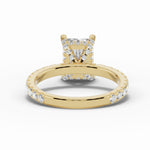 Radiant Coronet Diamond Crown Engagement Ring Ring ABER-105-RA-LGD-1  - Abtin & Co.