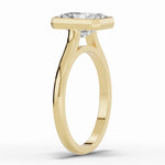 Radiant Lumière Bezel Solitaire Ring ABER-104-RA-LGD-1  - Abtin & Co.