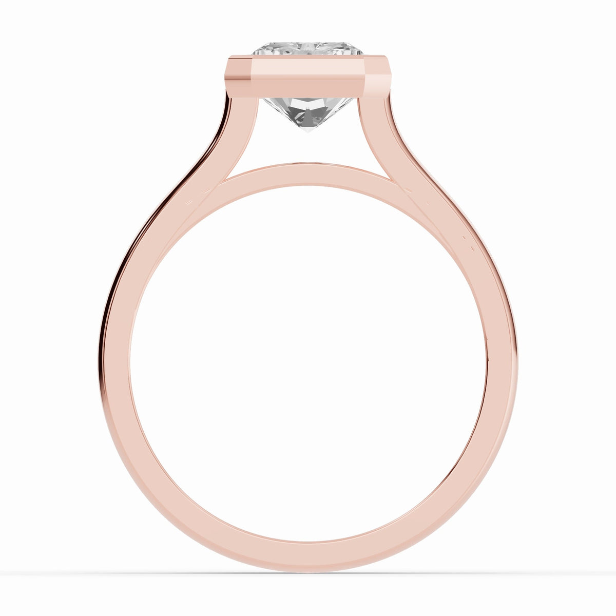 Radiant Lumière Bezel Solitaire Ring ABER-104-RA-LGD-11  - Abtin & Co.