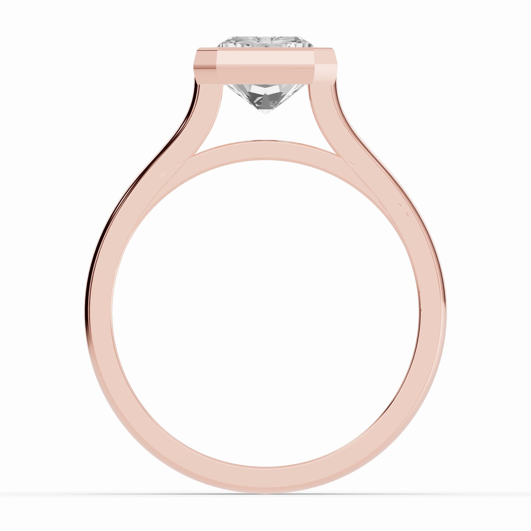 Radiant Lumière Bezel Solitaire Ring ABER-104-RA-LGD-11  - Abtin & Co.