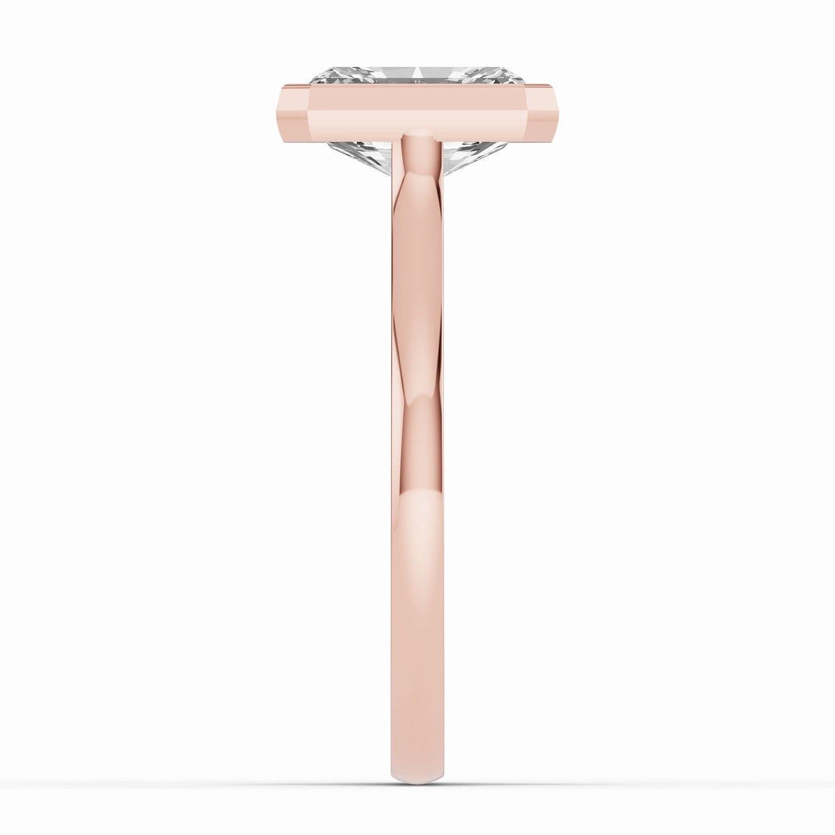 Radiant Lumière Bezel Solitaire Ring ABER-104-RA-LGD-11  - Abtin & Co.