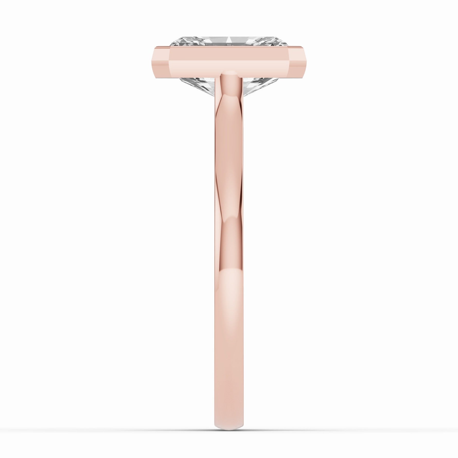 Radiant Lumière Bezel Solitaire Ring ABER-104-RA-LGD-11  - Abtin & Co.