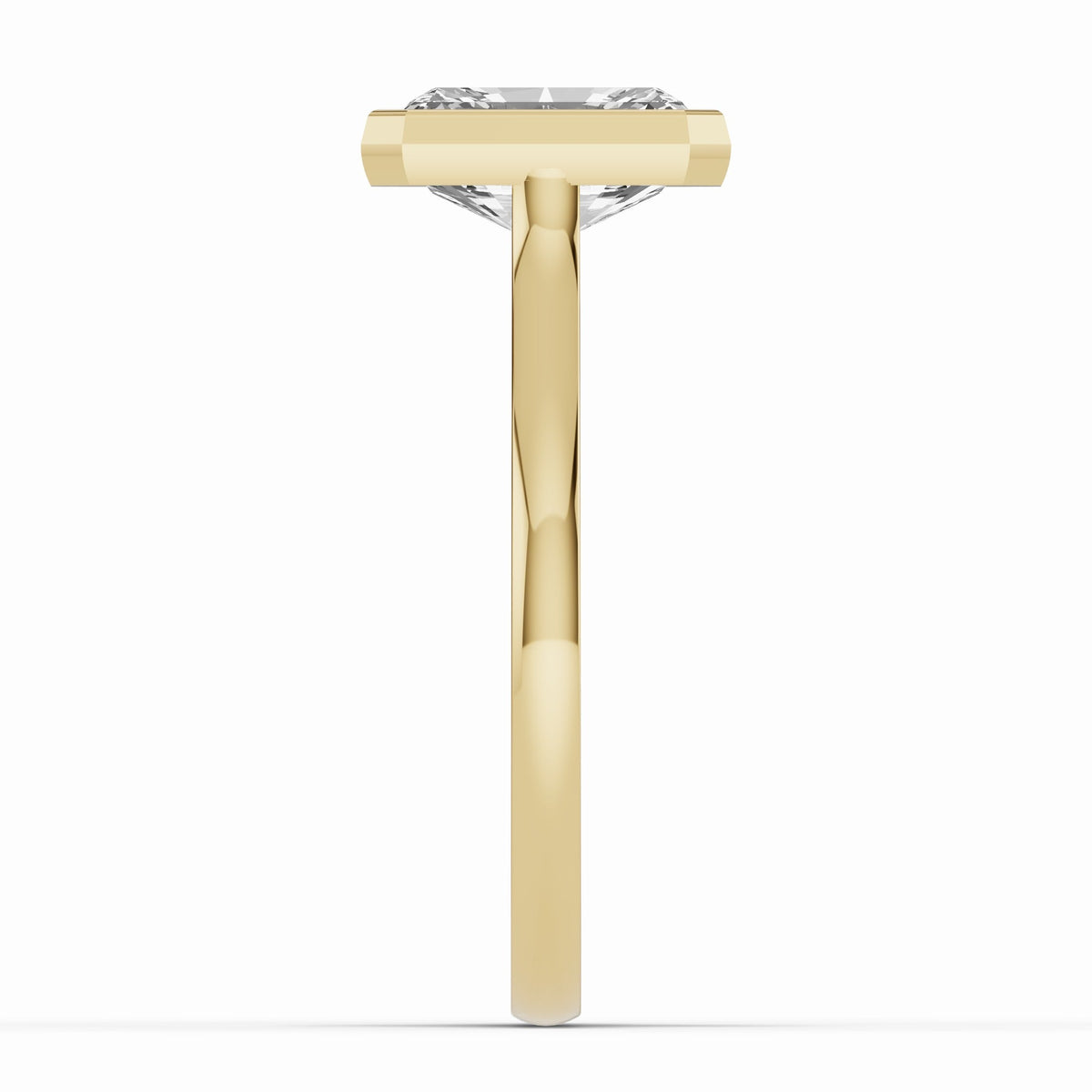 Radiant Lumière Bezel Solitaire Ring ABER-104-RA-LGD-1  - Abtin & Co.