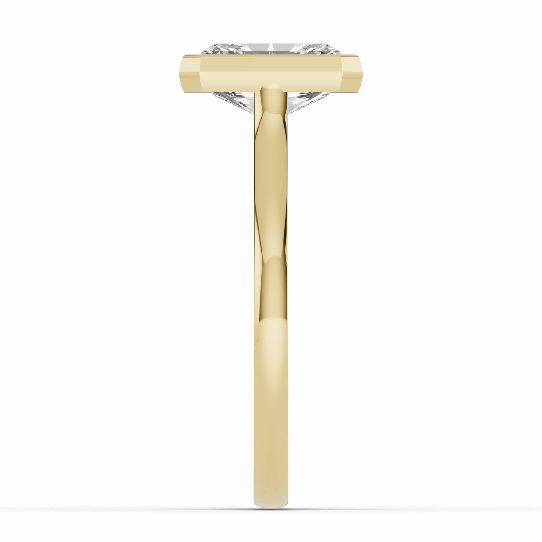 Radiant Lumière Bezel Solitaire Ring ABER-104-RA-LGD-1  - Abtin & Co.