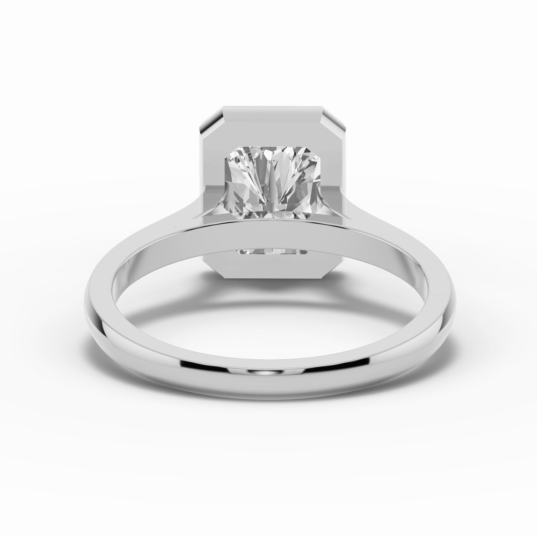 Radiant Lumière Bezel Solitaire Ring ABER-104-RA-LGD-6  - Abtin & Co.