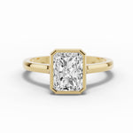 Radiant Lumière Bezel Solitaire Ring ABER-104-RA-LGD-1  - Abtin & Co.