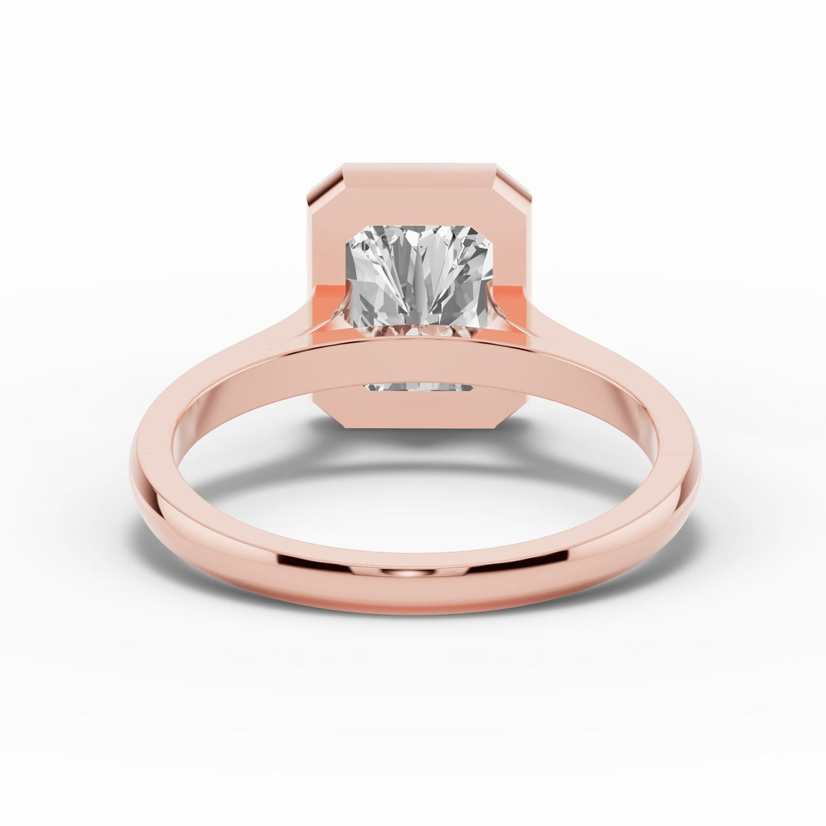 Radiant Lumière Bezel Solitaire Ring ABER-104-RA-LGD-11  - Abtin & Co.