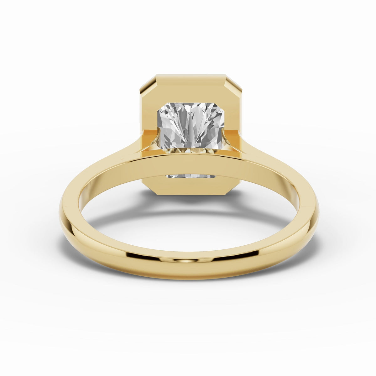 Radiant Lumière Bezel Solitaire Ring ABER-104-RA-LGD-1  - Abtin & Co.