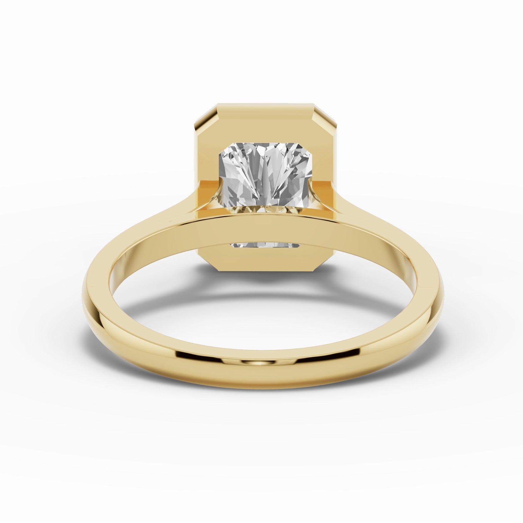 Radiant Lumière Bezel Solitaire Ring ABER-104-RA-LGD-1  - Abtin & Co.