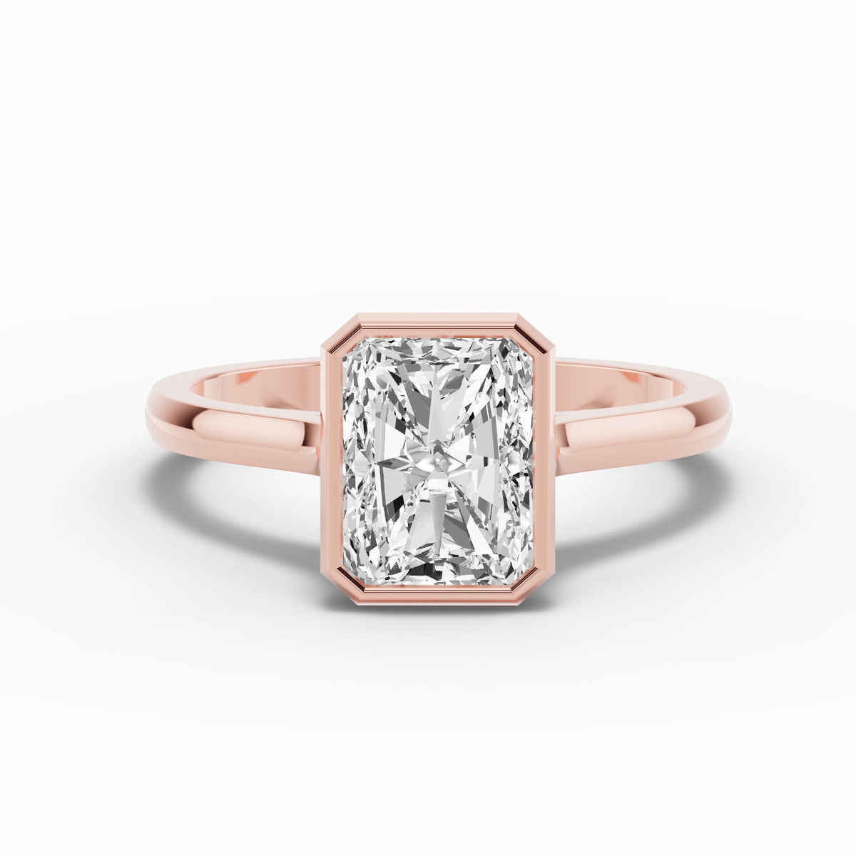 Radiant Lumière Bezel Solitaire Ring ABER-104-RA-LGD-11  - Abtin & Co.