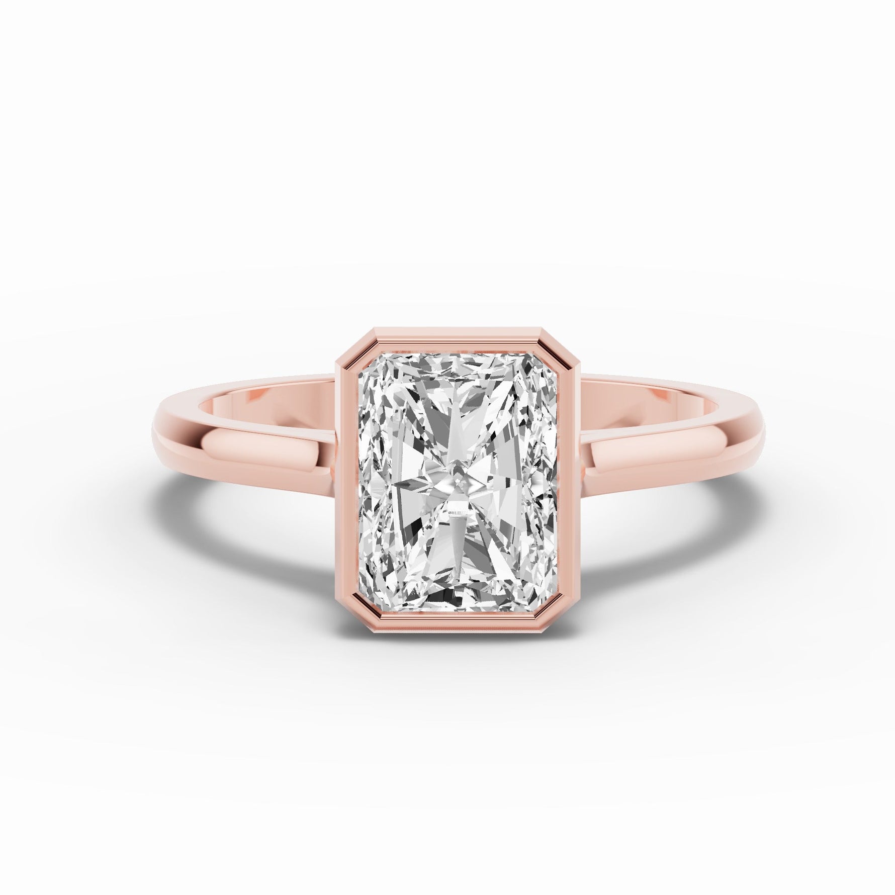 Radiant Lumière Bezel Solitaire Ring ABER-104-RA-LGD-11  - Abtin & Co.